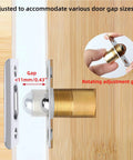 Adjustable Spring Loaded Ball Catch for top of door, showing installation and adjustment details for noiseless cabinet doors.