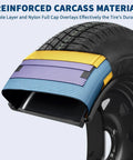 Cross-section view of Two Pack Trailer Tire On Rim ST175 80D13 With 13 Inch Rims showing reinforced carcass material layers.
