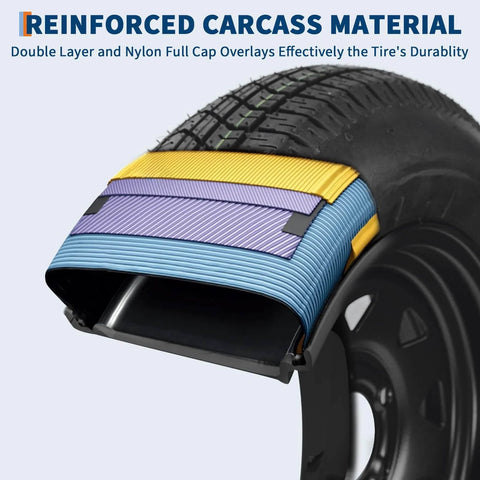 Cross-section view of Two Pack Trailer Tire On Rim ST175 80D13 With 13 Inch Rims showing reinforced carcass material layers.