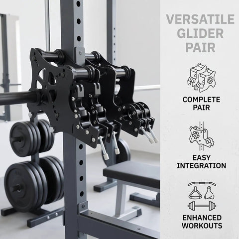 Cable Pulley System Gym Attachment For Home Gym With Lat Pulldown And Squat Rack Attachments Upgraded Roller Glider Pair mounted on rack