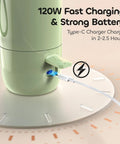 Hit The Road Ready Bottle Warmer For Quick Breast Milk And Formula Heat On The Fly Fastcharge Design showing 120W charging port.