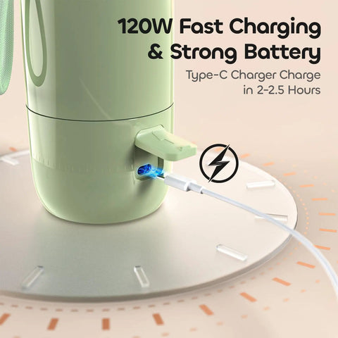 Hit The Road Ready Bottle Warmer For Quick Breast Milk And Formula Heat On The Fly Fastcharge Design showing 120W charging port.