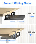 Under Desk Keyboard Tray With Heavy Duty C Clamp Extra Large 30 Inch Total Length 25.6 By 11.8 Inch Slide Out Keyboard And Mouse Drawer Black