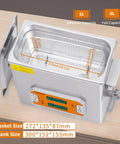 Knock Out Gnarly Grime Six Liter Digital Ultrasonic Cleaner with stainless steel tank and control panel.