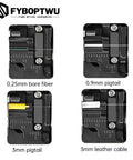 Three In One FTTH Fiber Cleaver with Auto Scrap Collector, shows cutting options for 0.25mm fiber, 0.9mm and 3.0mm cables.