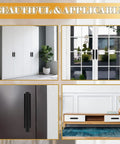 Push Pull Helper Self-Adhesive Cabinet Handles 30 Pack Black ABS Plastic installed on various furniture and doors