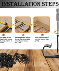 Installation steps for Starter Deck Clips 50 Pack Universal Hidden Fasteners For Composite Decking, screws, and torx bit.
