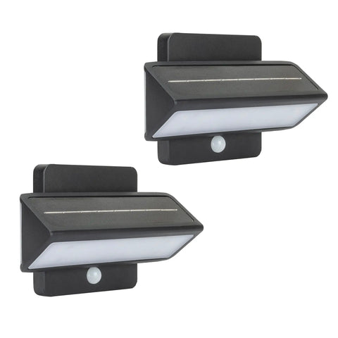 Architectural Outdoor Solar Wall Light With Motion Sensor 120 Lumens Dual Color Dual Action Aluminum Bronze 2 Pack
