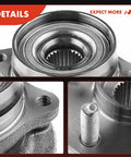 Close-up view of Two Pack Front Wheel Bearing And Hub Assembly For Toyota Prius 2004 2009 Hatchback 5 Lug Direct Fit Replacement With Durable Ball Bearing And High Load Capacity Smooth Ride Easy Install, showing metal components and threads.