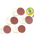 Fifty Piece Two Inch Rotary Sanding Discs Kit With One Eighth Inch Shank Backing Pad And Hook And Loop Holder For Dremel Rotary Tool set