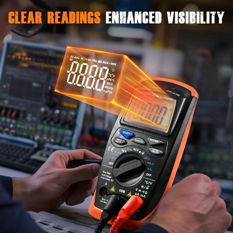 Digital Multimeter With Auto Ranging TRMS 6000 Counts For SpotOn AC DC Voltage And Current Resistance in use by technician