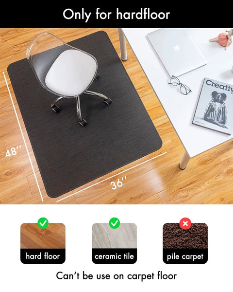 Office Chair Mat For Hardwood Floors And Hard Surfaces Under Desk Use Non Slip Heavy Duty PVC Desk Rug 36 Inch By 48 Inch