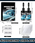 Windshield Crack Repair Kit For Auto Glass And Mirrors, 2026 Upgrade With Glass Repair Liquid bottles and accessories