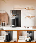 2 In 1 Single Serve Coffee Maker For K Cup Pods And Ground Coffee, Adjustable 6 To 14 Oz Brews, 14 Oz Water Reservoir on counter