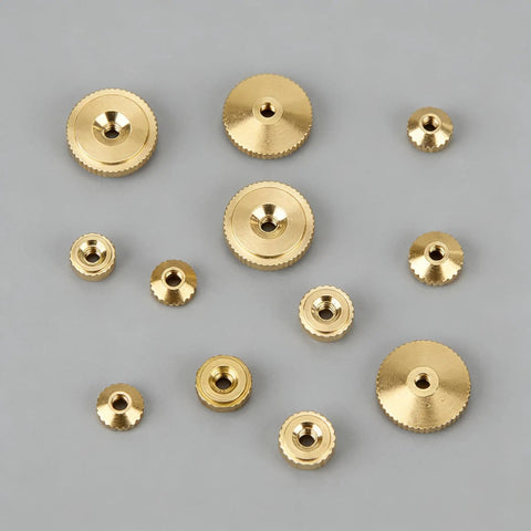 12 Piece Brass Clock Hand Nut Set For Replacement Hardware 5mm 6mm 10mm OD Threaded Fasteners For Movement Maintenance