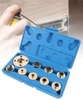 Brass Template Router Guide Kit, 11 Piece Set For Woodworking, Durable High-Strength Brass Construction in blue case