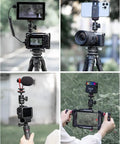 Mini Ball Head H28 Panoramic Tripod Head With Dual Hot Shoe Mount for DSLR action cameras and smartphones in various setups