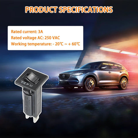 Heavy Duty Thermal Circuit Breaker Fuse For W28XQ1A3 Rapid Swap Overload Protection Switch with 3A rating, 250VAC voltage.