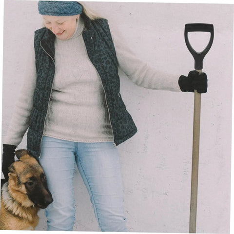 Person holding Replacement Shovel Handle For Hand Shovels, Durable Garden Tool Upgrade With Ergonomic Grip For Digging And Planting