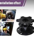 Pro Built 6 Hole Quick Release Steering Wheel Hub Adapter With Snap Off Boss Plate And Anti Theft Heightening Plate For Track Rides And Custom Street Mods In Satin Black shown installed.