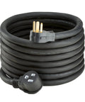 Rugged Welder Extension Cord 50 Amp 250V SOOW Rated NEMA 6-50 Heavy Duty Welding Cable 6 Gauge 25 Ft Flexible Copper Terminals For Industrial Welders In Tough Shop Environments, coiled with plugs