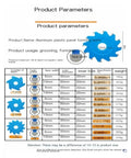 Heavy Duty Carbide Tipped Circular Saw Blade For Aluminum Composite Panels And Biscuit Joints With A Killer Sharp 6 8 Or 12 Tooth Edge For Smooth V Groove And U Channel Cuts At 95 Mm And 20mm Bore product parameters table with specifications.