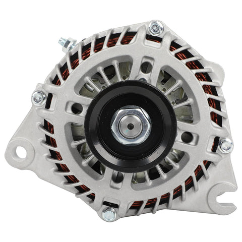 Front view of Drop In High Performance Alternator Replacement For 2009 To 2013 Mazda 6 And 2007 To 2015 Mazda CX 9 Bolt On 12 Volt OE Style A003TJ2391