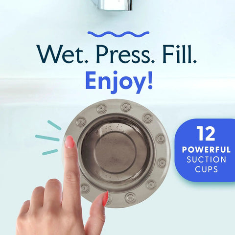 Close-up of Bottomless Bath Overflow Drain Cover In Polished Bronze Tub Accessory, showcasing 12 suction cups for optimal sealing.