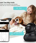 2K Indoor Security Camera With 360 Degree Pan Tilt Motion Alerts Pet Camera Baby Monitor Phone App Control Night Vision 2 4 GHz WiFi