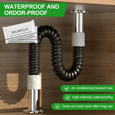 Upgraded Waterproof Sealant Mastic 8 Pack Fast Drying Moldable Sealing Clay For Drain Pipes Wall Holes Gaps And AC Openings Quick Repair Putty That Feels Flexible Easy Knead DIY Friendly No Tools Needed