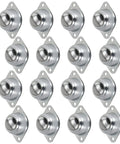 16 Pcs Three Quarter Inch Roller Ball Transfer Bearing Set With Flange Mounts, carbon steel, arranged in rows
