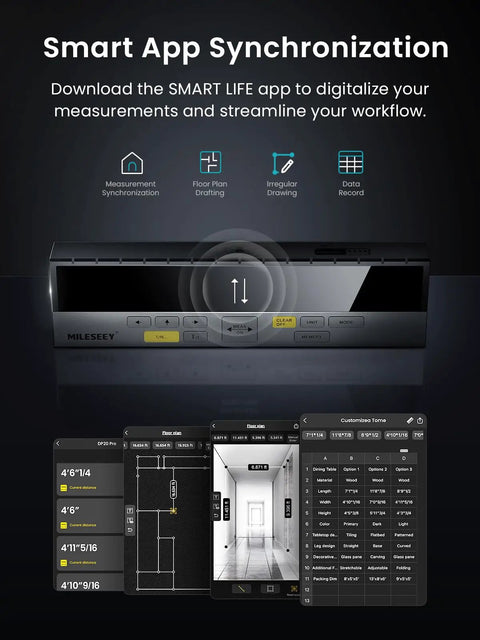 Dual-Sided Laser Measuring Tool Pro Gen 2 With 390 Ft Reach, One-Click Switch Between Single And Dual Laser Modes, Bright Large Digits For Easy Reading In Low Light, Removable Silicone Cover For Quick Measurements And Room Layout. Smart app display