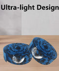 Camouflage EVA Road Bike Handlebar Tape With Bar Plugs Two Rolls Comfortable Grip Cycling Wrap For Road Mountain And BMX Bikes Black And Blue Beefy Grip For All Terrain Cruisin, ultra-light design shown with blue camouflage pattern.