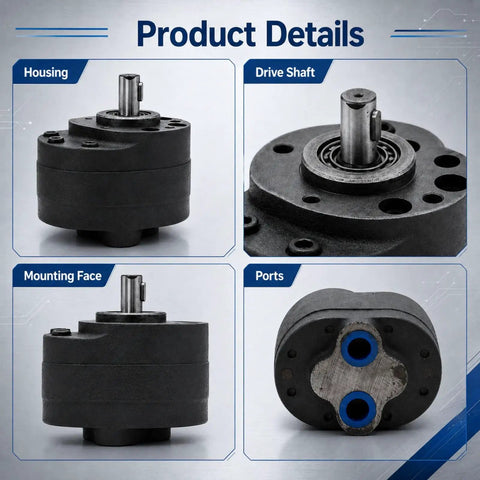 Low Pressure Hydraulic Gear Pump For Industrial Oil Systems With Flexible Flow Options The Go To Tool For Machinery Lubrication Circulation Lines And Hydraulic Power Units. black metal housing and dual ports