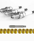 Thread Repair Tool Kit For M12x1.25 Inserts And M14x1.25 Tap, Metal Helicoil Set with spark plugs and inserts displayed