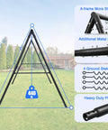 Heavy Duty Backyard Swing Set For Kids Up To 440 Lbs With Toddler Swing Belt Swing And Platform Swing Triple Outdoor Metal Frame