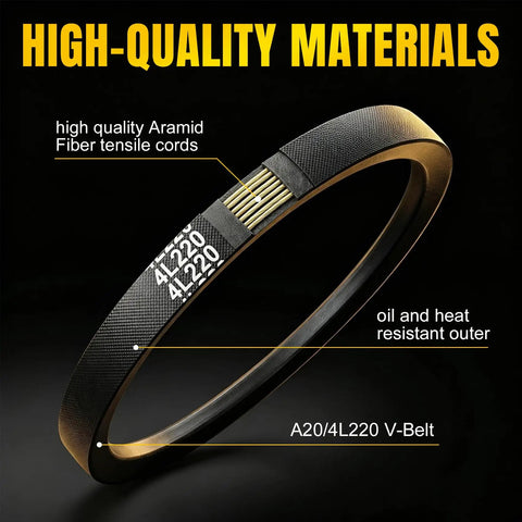 Half Inch By Twenty Two Inch A20 4L220 V Belt Heavy Duty Aramid Fiber Reinforced for lawn tractors cars and industrial machinery