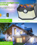 Heavy Duty 120 Led Solar Outdoor Wall Lights With Advanced Motion Sense And Three Smart Modes Rock Solid Ip65 Weatherproof Near house