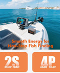Boat with fish finder powered by 12V 10Ah LiFePO4 Battery With Built-In 10A BMS, ultra lightweight and high energy