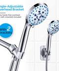 High Pressure Handheld Shower Head With 8 Mode Spray And Built In Power Wash For Tub Tile And Pet Cleaning 6.5ft