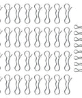 Tie Lock Cotter Pin Accessory Kit With Eight Sets Of Deck Clips For Replacement 532194208 And 532194209 OEM Numbers Front Link And Deck Linkage Each Set Includes Four 194209 And One 194208 Durable Metal Construction, metal clips on white background