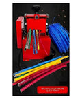 Smooth Operator Electric Wire Stripper For Busy Home Shops And Garages, compact red machine with various stripped cables.