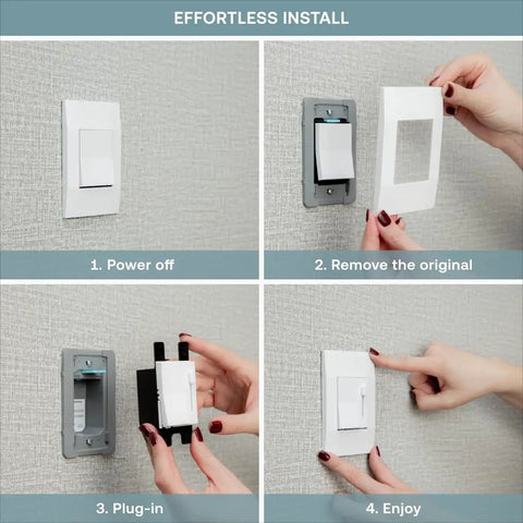 Smooth Slide Dimmer Switch With Rocker On Off, 3 Way 4 Way And Single Pole Compatible, Neutral Wire Required, White Finish, No Fuss Mood Lighting Control For Home Or Office install steps