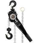 Beefy 1-1/2 Ton Lever Chain Hoist With 20 Ft Lift, heavy duty 3300 lb, Grade 80 galvanized chain, swivel hooks visible