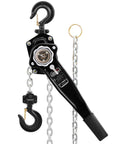 Close-up of Beefy 1-1/2 Ton Lever Chain Hoist With 20 Ft Lift, Manual Chain Hoist Heavy Duty, 3300 Lb Capacity, G80 Galvanized Chain Swivel Hooks