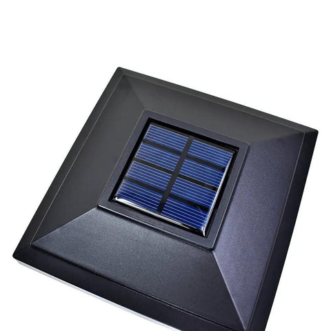 18 Pack Black Outdoor Solar LED Post Cap Lights For 5x5 Posts Dope Bright White LED With Auto Dusk Sensor top view