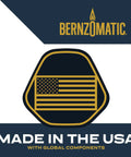 Logo of Bernzomatic with 'Made in the USA' text, featuring an American flag icon on a blue background.