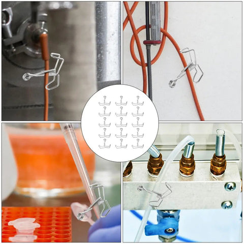 Spring Flow Control Tube Clamps With Bracket Feet For Lab And Classroom Use, strong bite force holding tubing firmly in place.