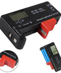 Two Pack Universal Battery Tester Checker For AA AAA C D 9V 1.5V Button Cells Handy Household Battery Monitor Meter For Quick Power Checks Safe Electronics Maintenance And Easy Battery Health Readouts, black handheld tester