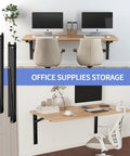 Heavy Duty 24 Inch Folding Shelf Bracket Rock Solid Black Steel Wall Mount with reinforced frame for office supplies storage.